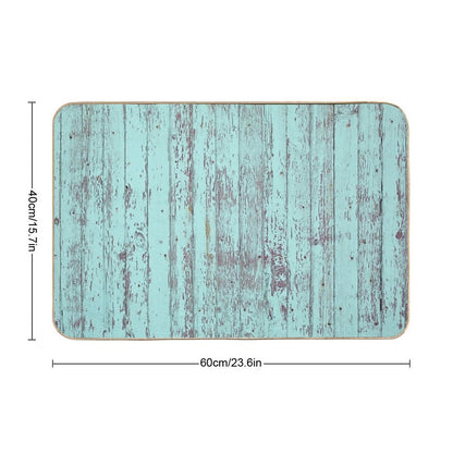 Turquoise Wood  High-Traffic Bath Mat