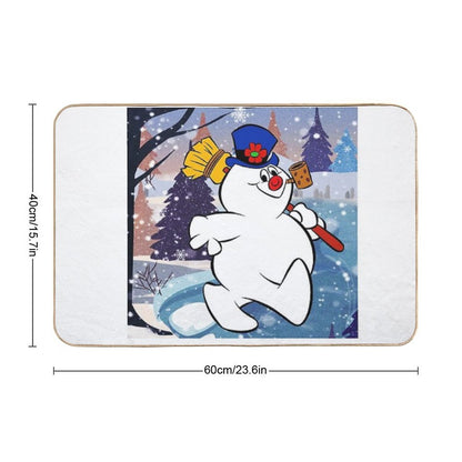 FROSTY THE SNOWMAN UNDER SNOWFLAKE Durable Bath Mat