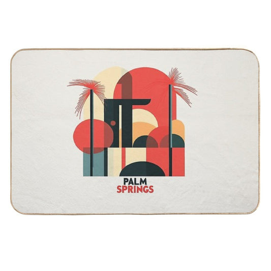 Palm Springs Mid-Century Modern Abstract Design  Long-Lasting Bath Mat
