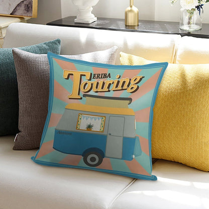Vintage Touring Caravan Adventure Soft Ultra-Soft Texture Throw Pillow