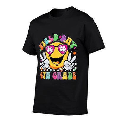 Field Day 2025 4th Grade School Teacher Kids Smile Face  Eco-friendly Material T-Shirt