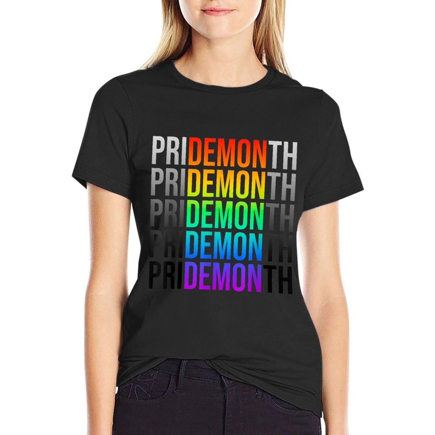 Pride Month Demon LGBT Gay Pride Month Transgender Lesbian  Summer-ready Fabric T-Shirt