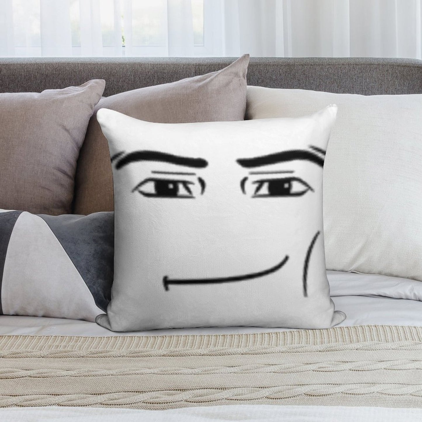 The Man Face Soft Decorative Cover Throw Pillow