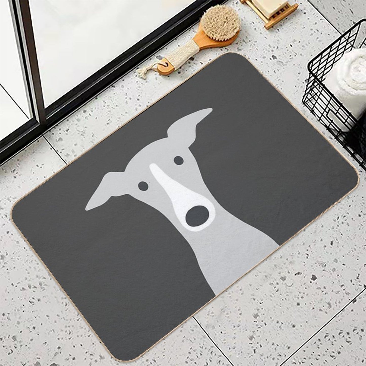 Greyhound  Italian Greyhound  Cute Whippet Dog  Long-Lasting Bath Mat