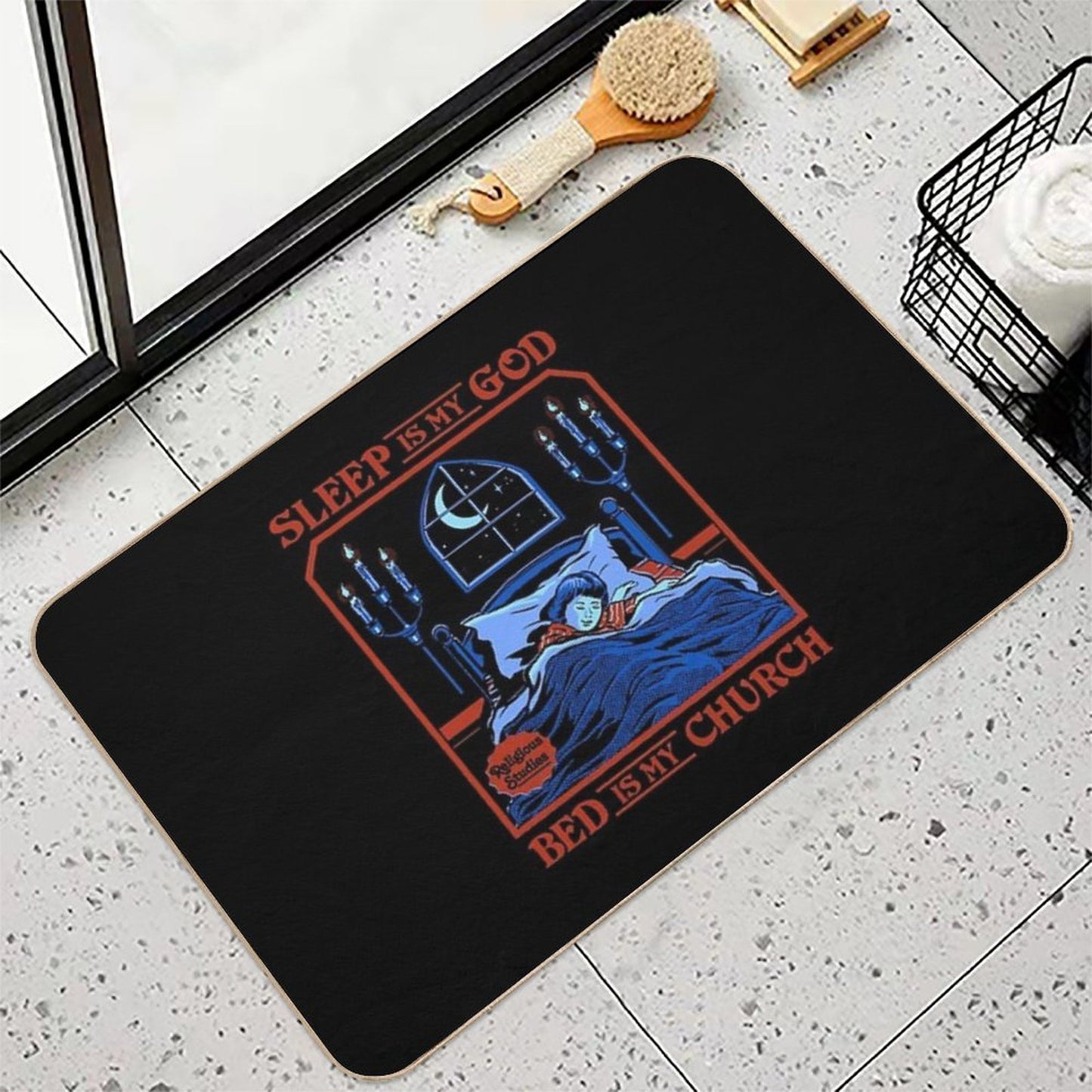 Sleep Is My God  Pet-Safe Bath Mat