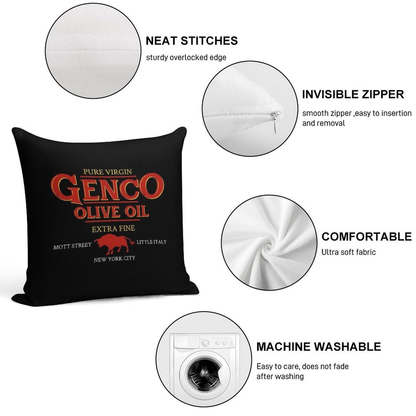 Genco Olive Oil Godfather Soft Easy Maintenance Throw Pillow