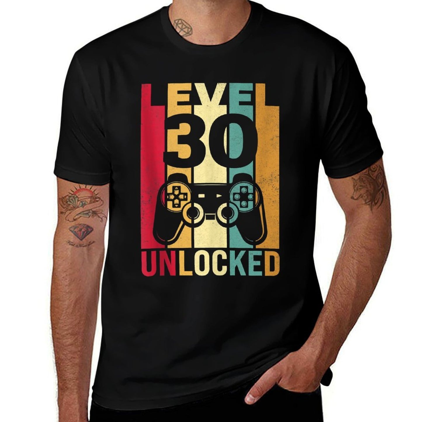 Funny Level 30 Unlocked Him Men BDay Turning 30th Birthday  Versatile T-Shirt