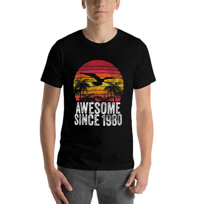 Awesome Since 1980 40th Birthday Gift Vintage Men Women  Classic T-Shirt