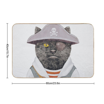 Pirate Cat  Versatile Bath Mat