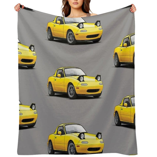 Mx5  Miata NA MK1 Illustration Wrinkle-free Throw Blanket