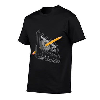 Vintage Rewind Funny 80s 90s Cassette Pencil Gift Men Women  Moisture-wicking T-Shirt