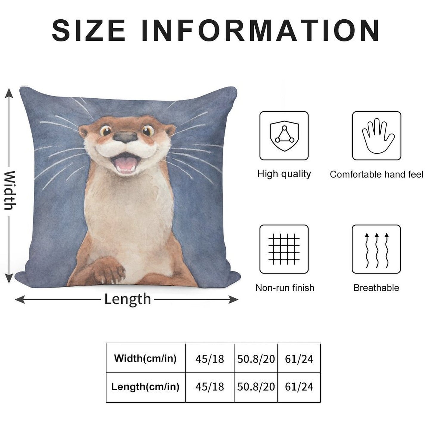 Otter! Soft Reinforced Edging Throw Pillow