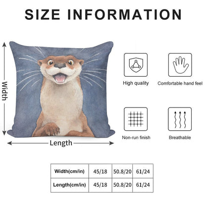 Otter! Soft Reinforced Edging Throw Pillow