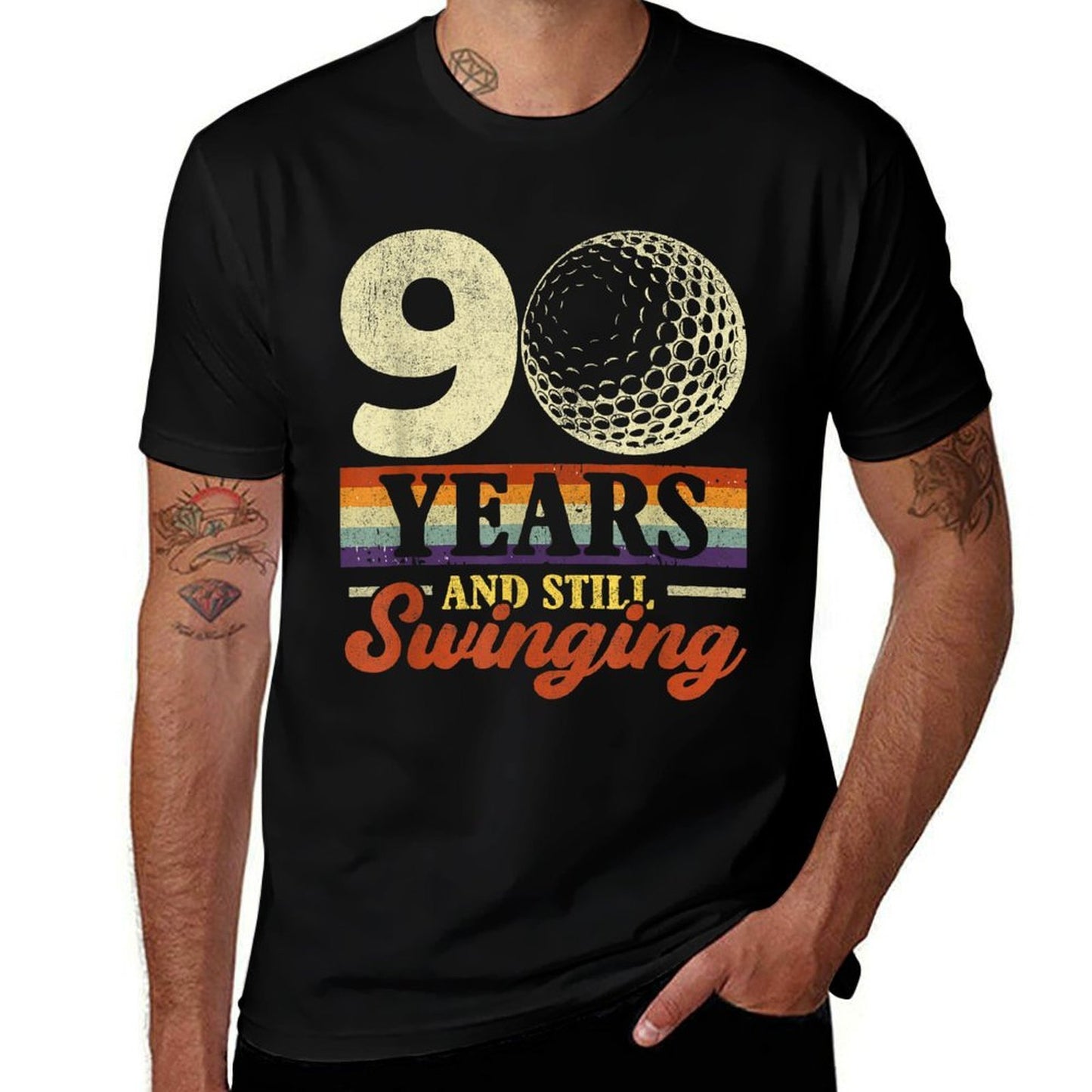 Funny 90 Years And Still Swinging Golf 90th Birthday  Graphic-printed T-Shirt