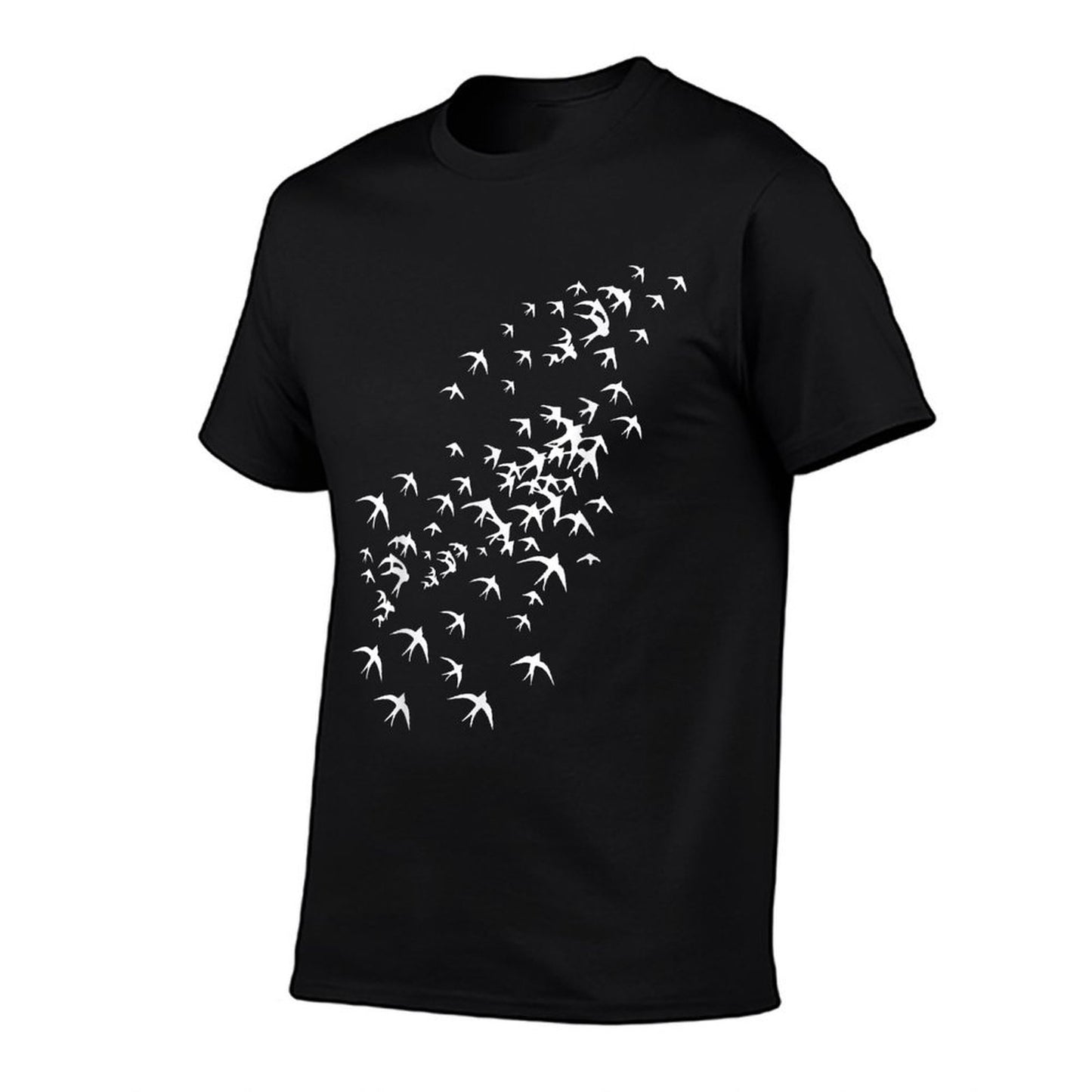 Flock of Flying Birds - Swarm of Swallows for Nature Lovers  Trendy Pattern T-Shirt