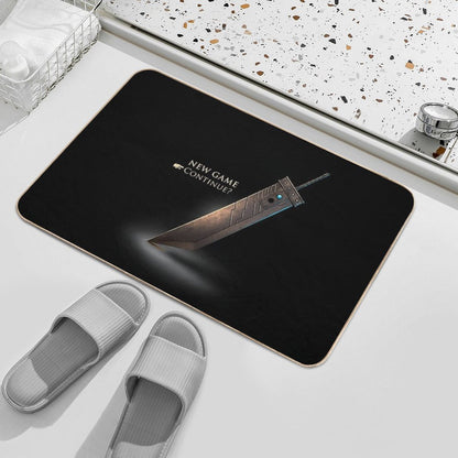 Cloud Strife Sword  Final Fantasy VII New Game  Sephiroth  Retro Gamer  Fade-Resistant Bath Mat