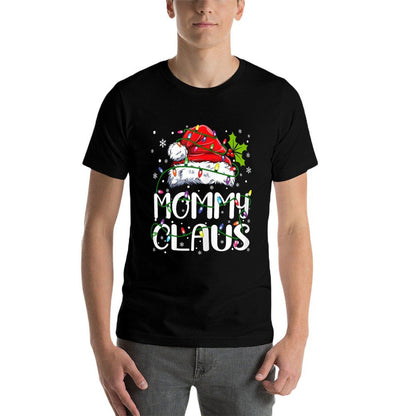 Mommy Claus Christmas Lights Pajama Family Matching  Stretchy T-Shirt