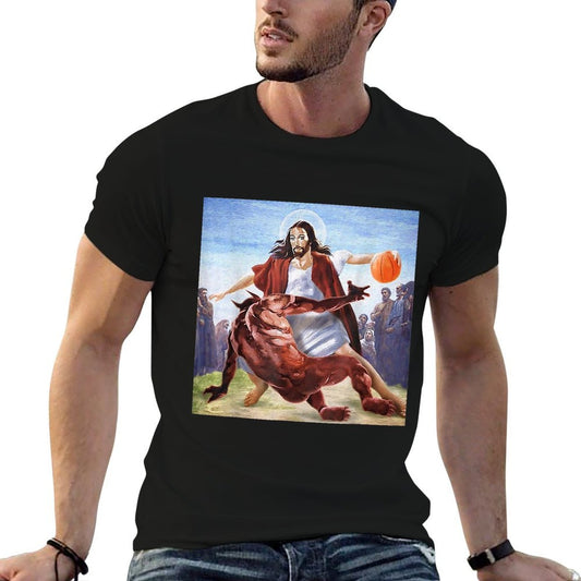 Funny Jesus Crossing Up The Devil Christian Religious  Lightweight T-Shirt