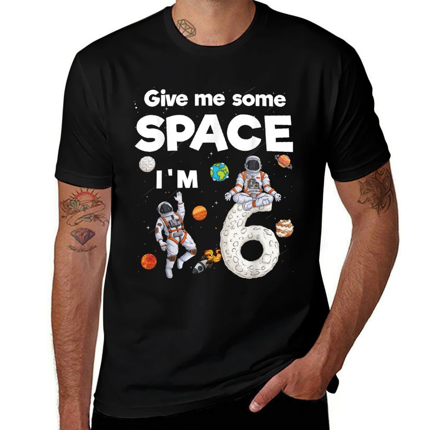 Outer Space Astronaut Planets Six Year Old 6th Birthday Kids  Odor-resistant T-Shirt