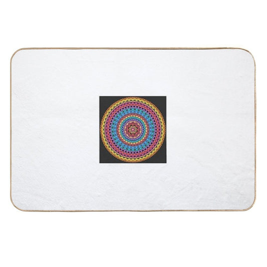 Festival of Radiance – Color Therapy Mandala for Joy, Unity & Celebration  Fade-Resistant Bath Mat