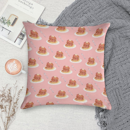 Pancake Pattern Soft Short Plush Fabric Throw Pillow