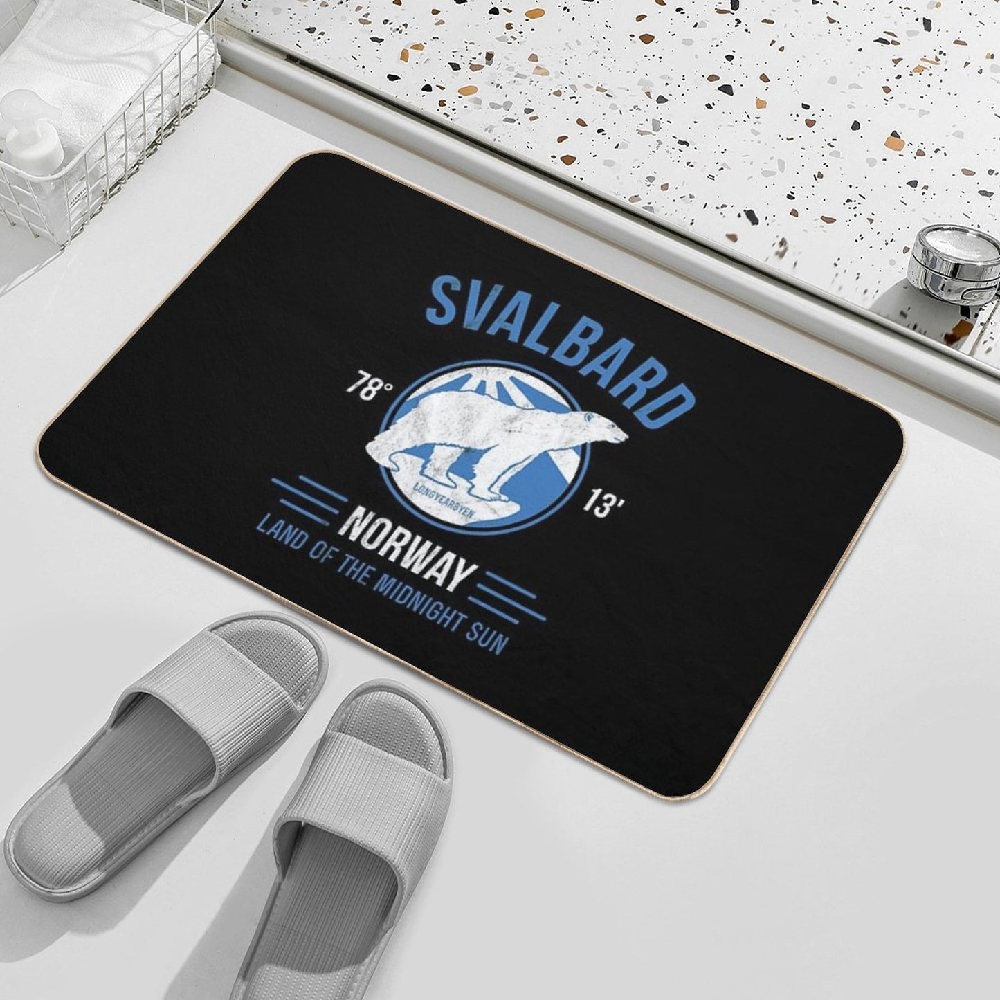 Svalbard Polar Bear - Midnight Sun in Norway  Versatile Bath Mat