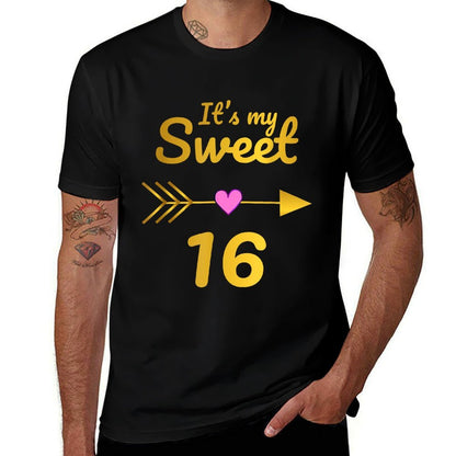 It's My Sweet 16 Birthday 16th Birthday Party T  High-quality Stitching T-Shirt