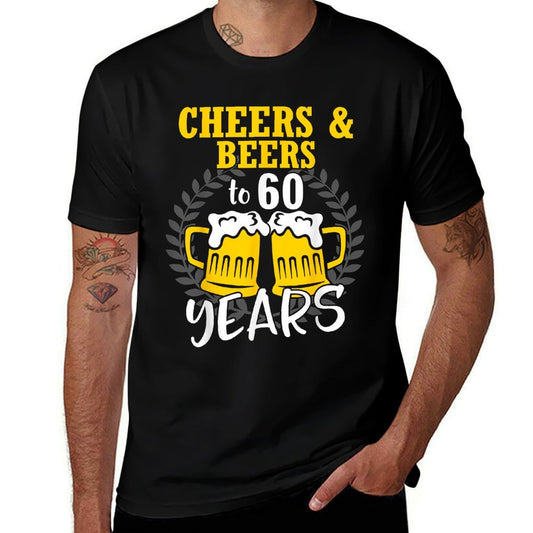 Cheers And Beers To 60 Years 60th Birthday  Summer-ready Fabric T-Shirt