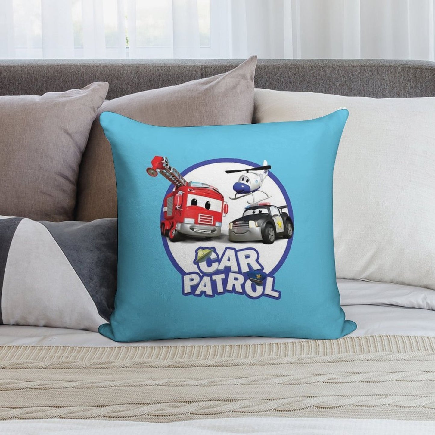 Car Patrol of Car City Soft Bedroom Essential Throw Pillow