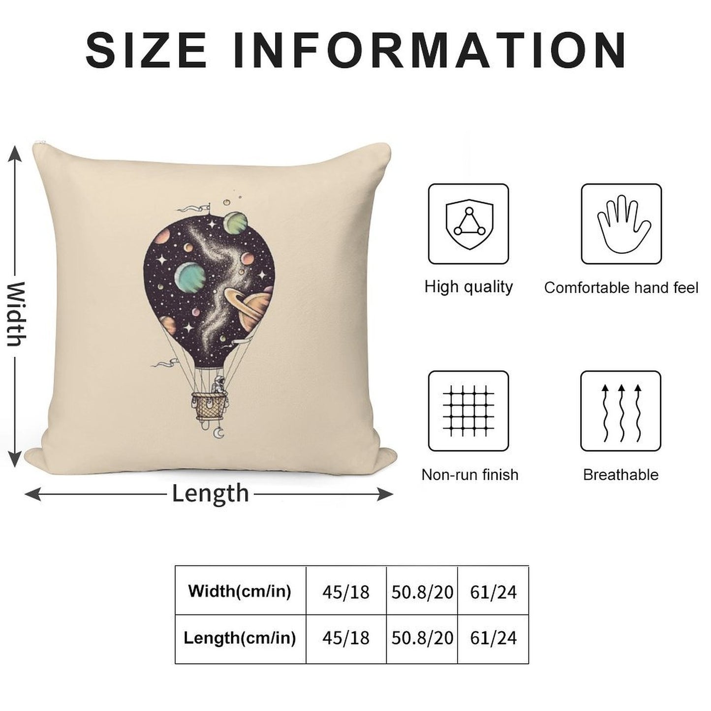 Interstellar Journey Soft Reinforced Edging Throw Pillow