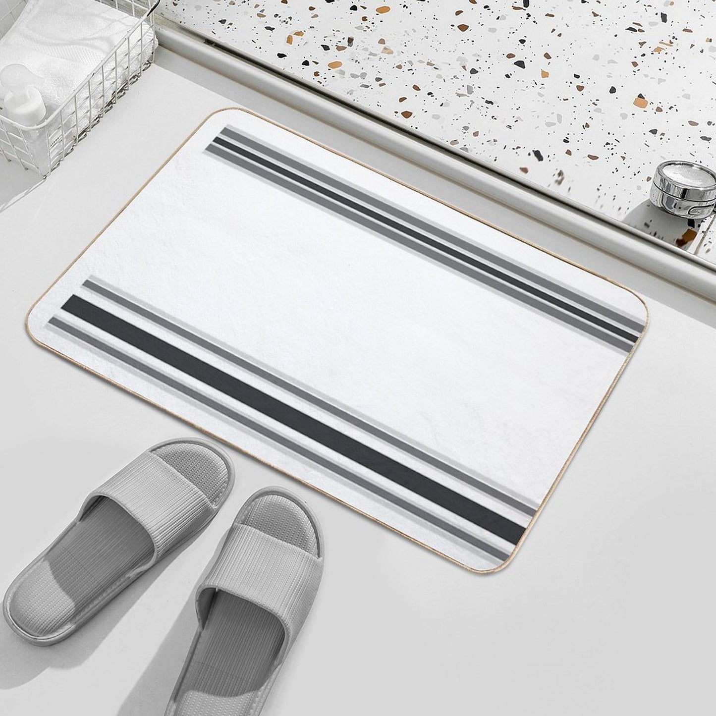 Line Art Neutral 01  High-Traffic Bath Mat