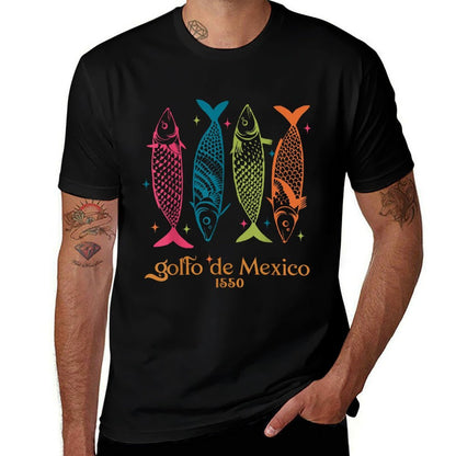 Golfo De Mexico 1550 Gulf of Mexico Sardine Mexica Gulf  Fade-proof Color T-Shirt