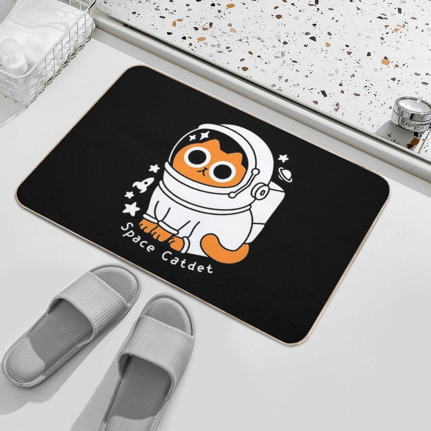 Space Catdet  Slip-Resistant Bath Mat