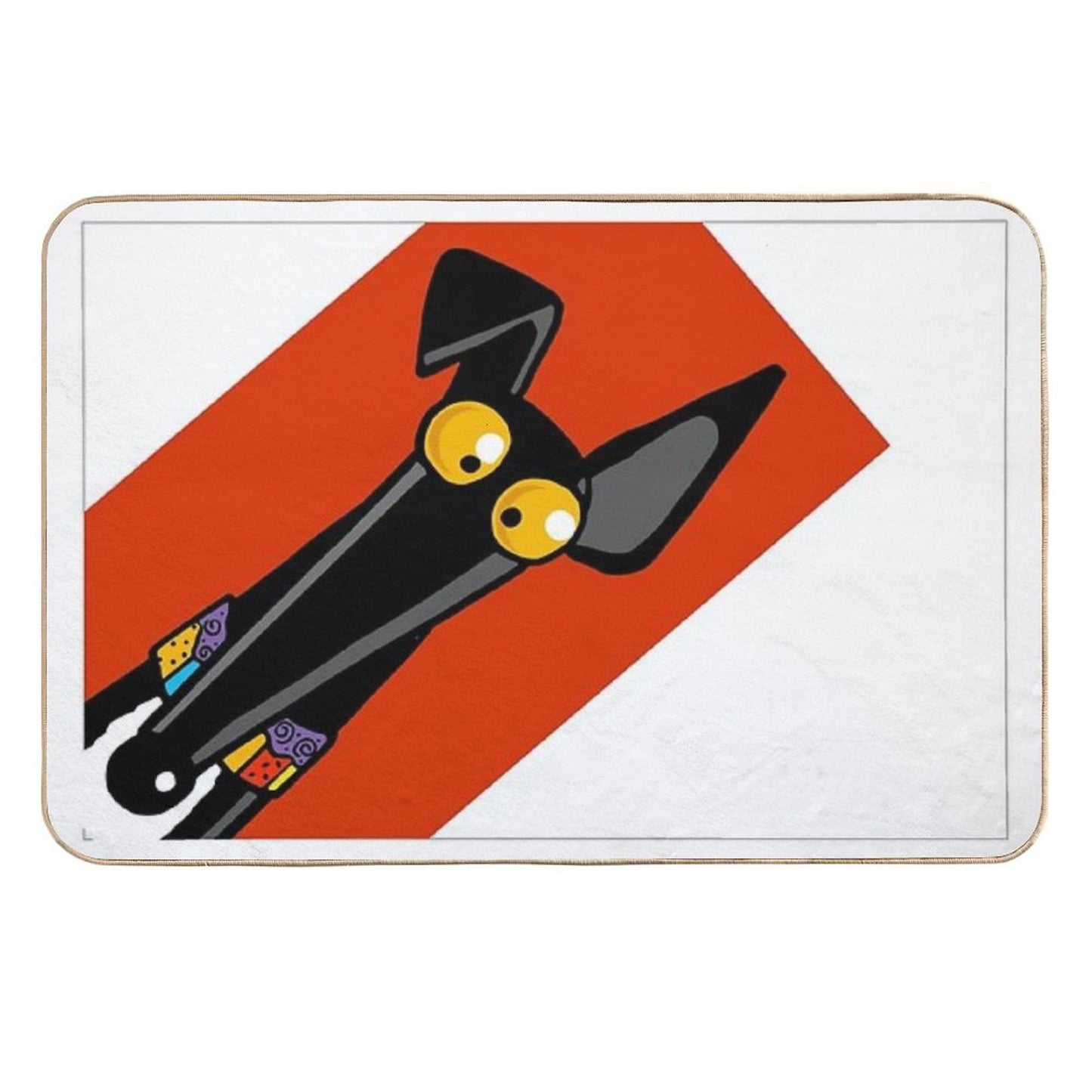 Greyhound Ears Big Red  Anti-Trip Bath Mat