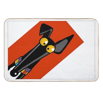 Greyhound Ears Big Red  Anti-Trip Bath Mat