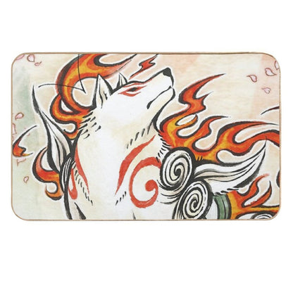 Okami Amaterasu Wolf Spirit Japanese Sun God  High-Traffic Bath Mat