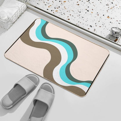 Retro Wave Abstract Print III  Stain-Proof Bath Mat