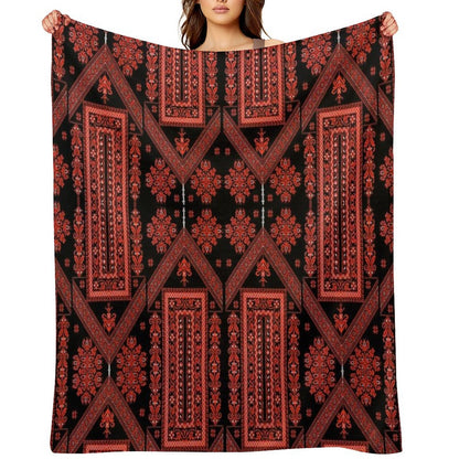 Palestinian Embroidery Boxes Velvety-soft Throw Blanket