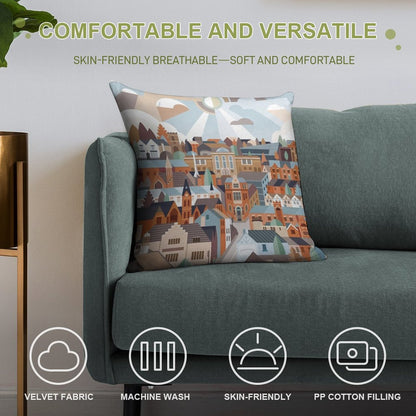 Harborne Soft Short Plush Fabric Throw Pillow