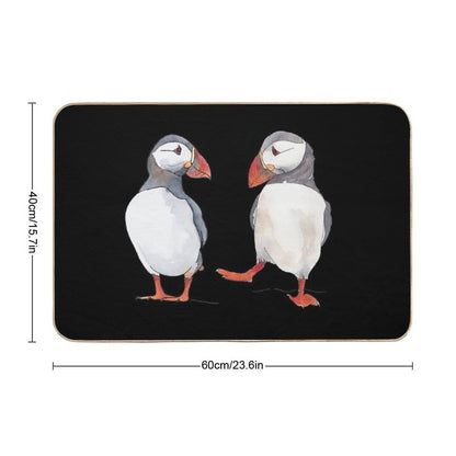Pssstt... Wanna Dance Sweet Puffin Friends  High-Traffic Bath Mat
