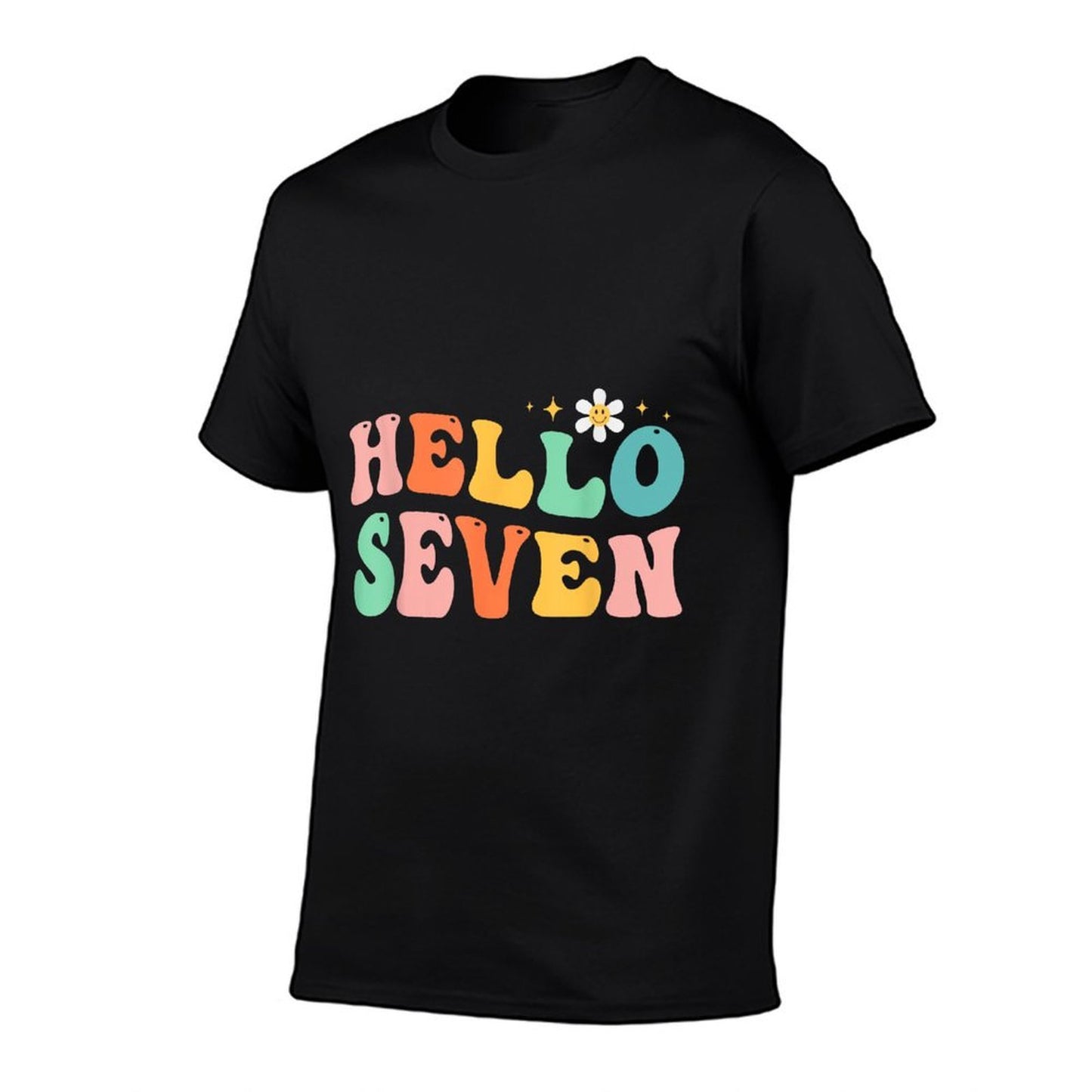 Hello Seven 7 Year Old 7th Birthday Girl Age 7 Bday  Affordable Price T-Shirt