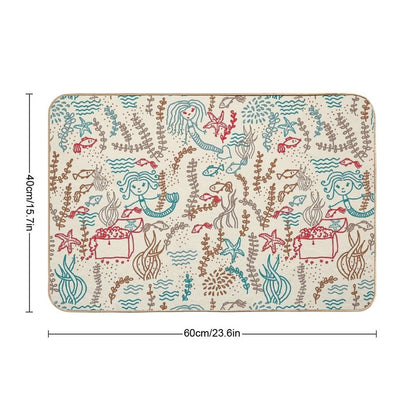 Cute Mermaids Pattern  Dirt-Trapping Bath Mat