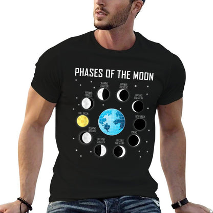 Phases of The Moon Moon Phase Space  Lightweight T-Shirt