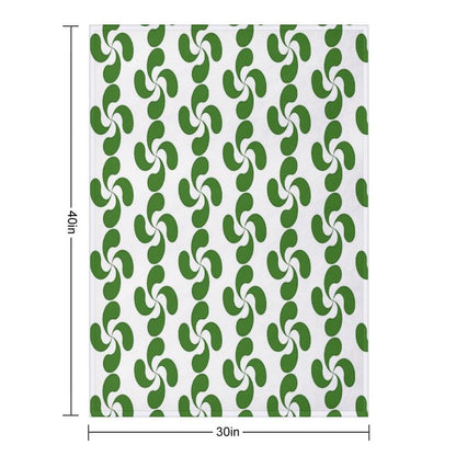 Green Basque Cross Lauburu Euskadi Plush Throw Blanket