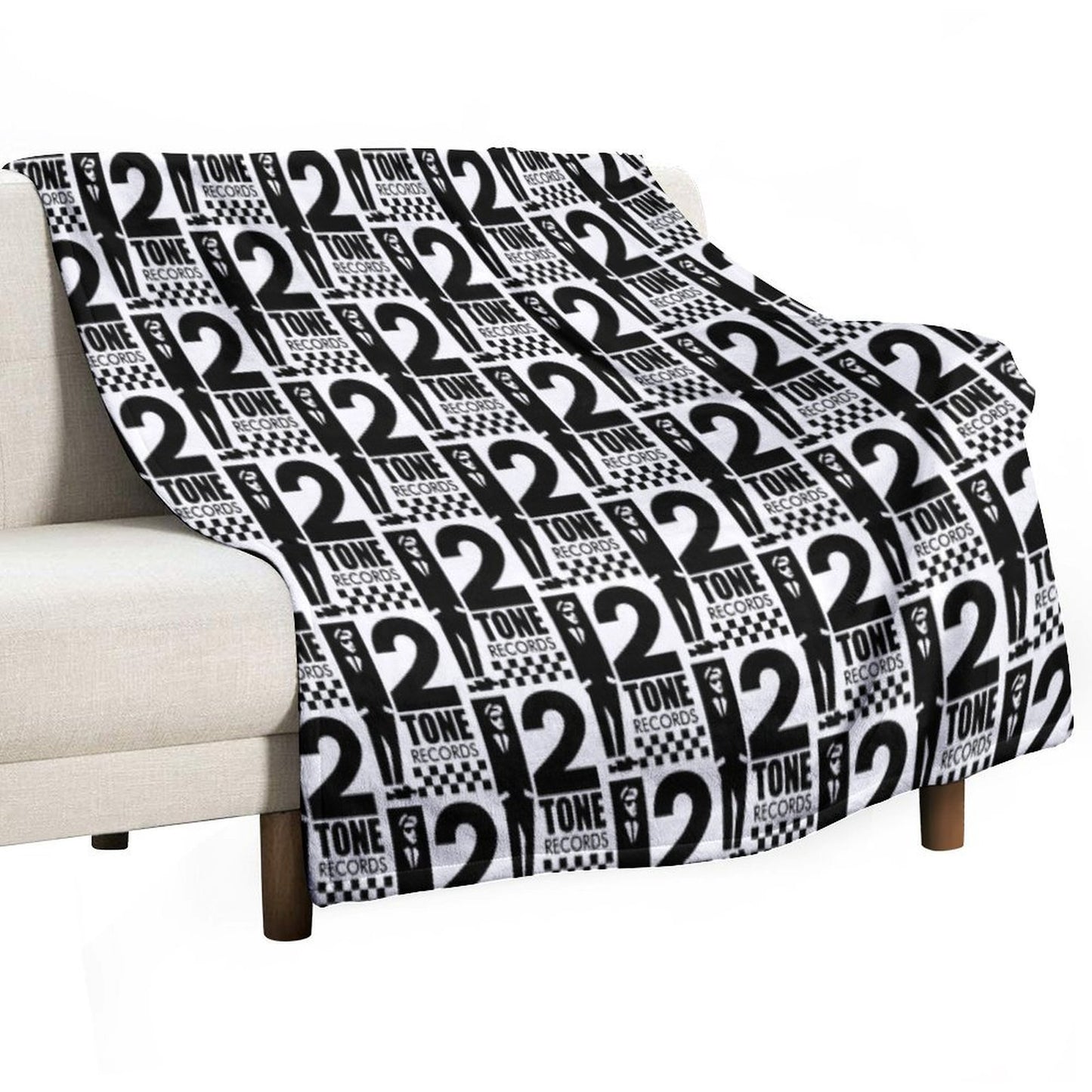 2 Tone Records T Black And White Sustainable Throw Blanket