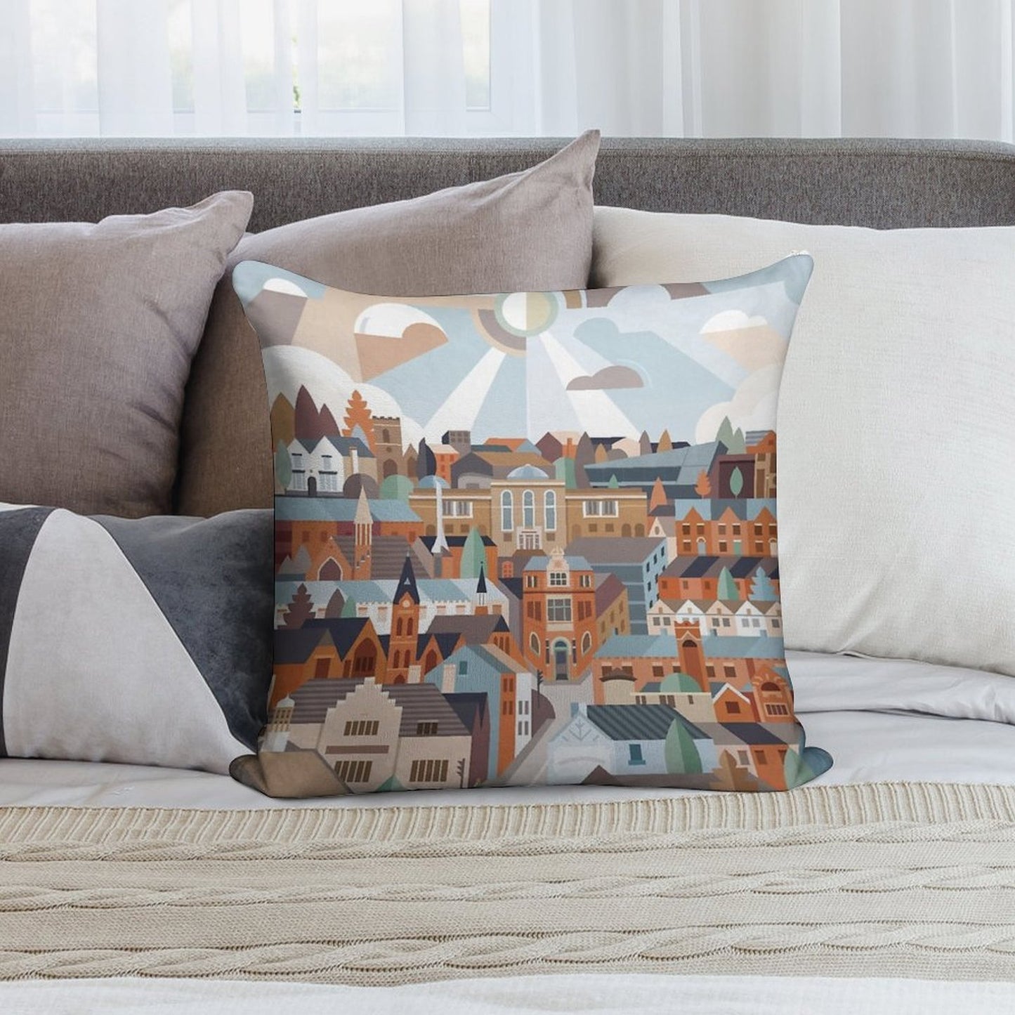 Harborne Soft Short Plush Fabric Throw Pillow