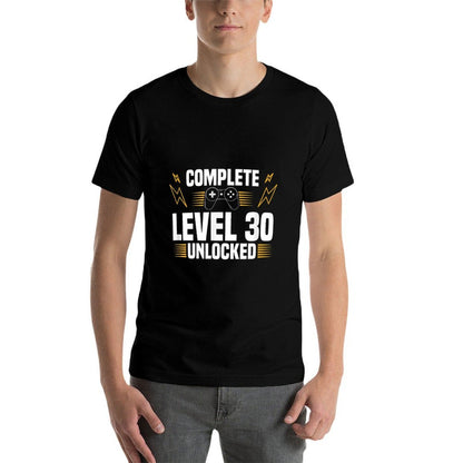 Complete Level 30 Unlocked 30th Birthday Gaming  Tagless Design T-Shirt