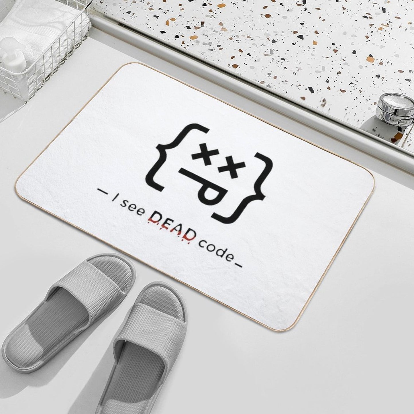 Code Sense – Funny Coding Shirt for Programmers And Tech Enthusiasts  Easy To Clean Bath Mat