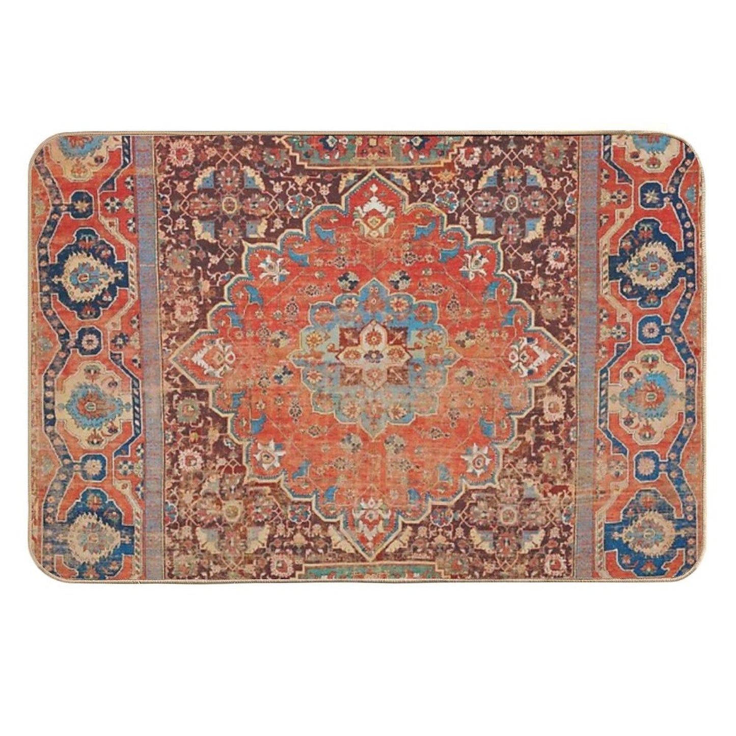 17th Century Persian Rug Print  Easy Maintenance Bath Mat