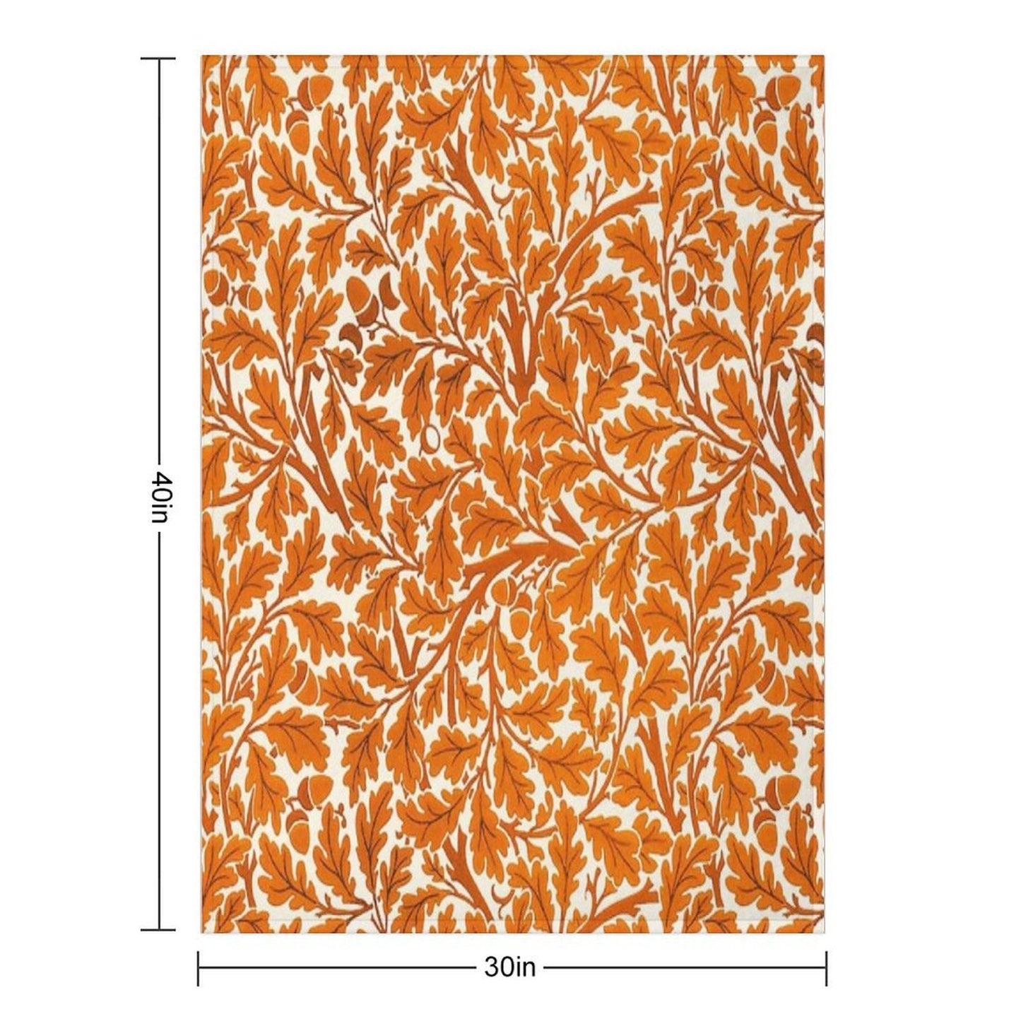 William Morris Oak Leaves, Rust Orange And Cream Gift-ready Throw Blanket